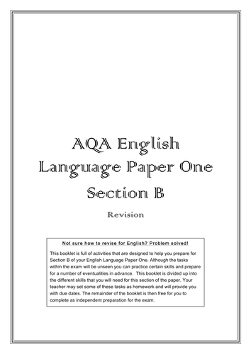 GCSE English Language Paper 1 Section A (New Spec 2017) by - UK ...