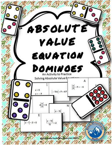 Solving Absolute Value Equation Domino Set