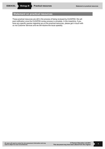 Edexcel Biology B - Topic 4 -  Lesson 5 - Core Practical 5 - Beetroot