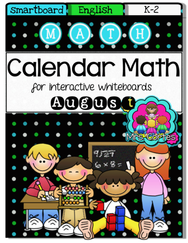 SMARTBOARD Calendar Math- August (English)