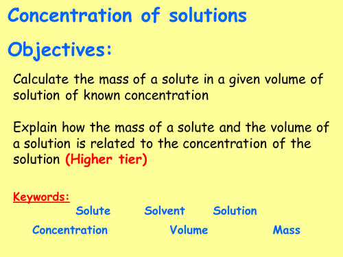 AQA C3.6 (New Spec - exams 2018) - Concentration of solutions