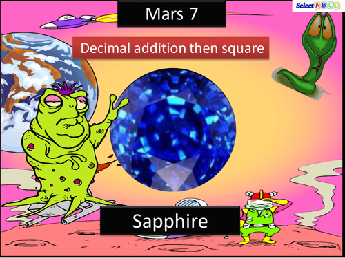 Mars - Decimals addition then Squared
