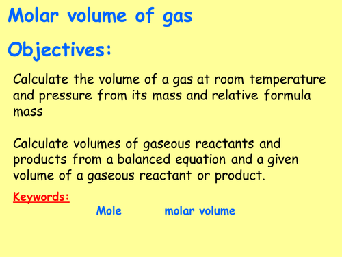 AQA C3.10 (New Spec - exams 2018) - Molar volume of gases (Triple Only)