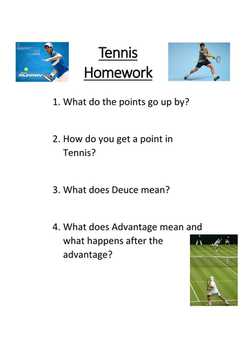 Tennis Homework resource