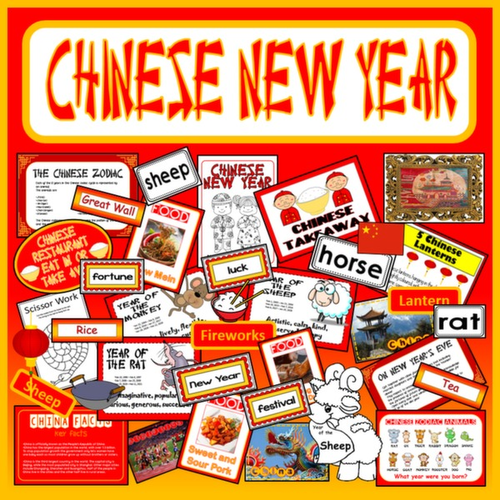 CHINESE NEW YEAR TEACHING RESOURCES FESTIVAL DISPLAY GEOGRAPHY CHINA LITERACY