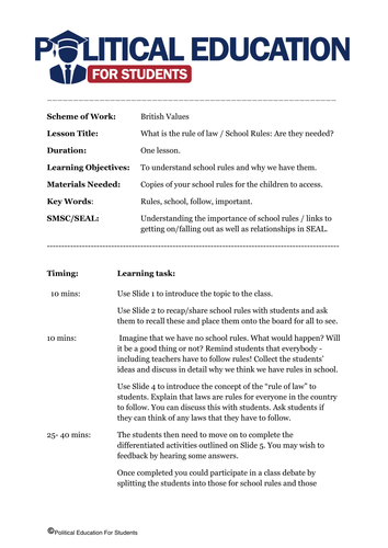 British Values (KS2) - Why are rules important?