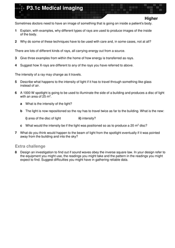 Edexcel P3.1 - Radiation in medicine