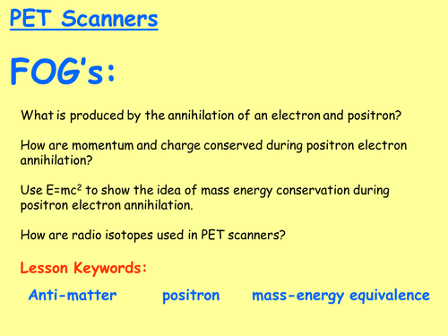 Edexcel P3.23 - PET Scanners