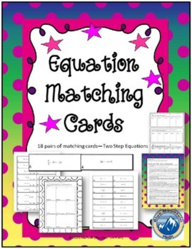 Two Step Equation Matching Card Set