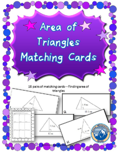 Area of Triangles Matching Card Set