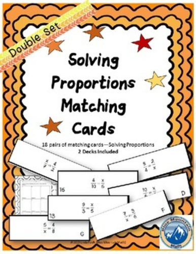 Solving Proportions Matching Card Set--2 Deck Set