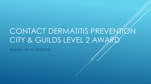 Contact Dermatitis Prevention - City & Guilds Level 2 Award