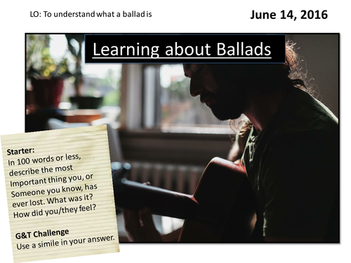 Introduction to the Ballad