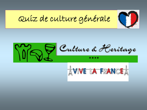 Quiz - Culture générale sur la France