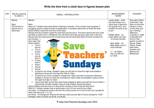 Telling the Time KS2 Worksheets, Lesson Plans and PowerPoint