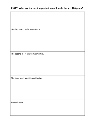 Essay Template: Inventions over the last 100 years