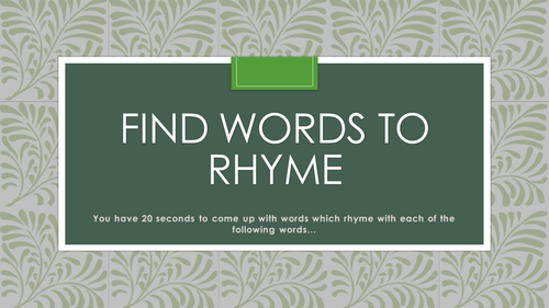 Rhyming words | Teaching Resources