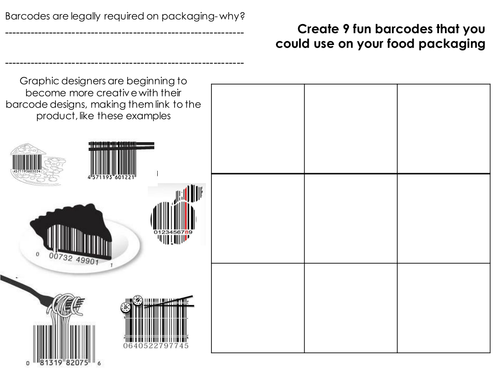 barcode design sheet