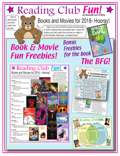 Books and Movies 2018 Bundle (The BFG Crossword and Word Search Puzzles)