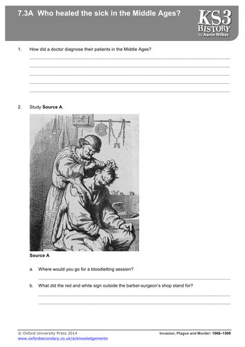 who healed the sick in the middle ages history worksheet pdf teaching resources