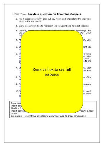 Feminine Gospels / AQA A Core Poetry Text Paper 2: Teaching students how to tackle the exam question