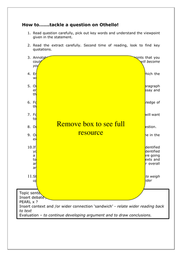 Othello NEW A-Level AQA A English Literature: How to tackle the Shakespeare exam question