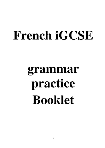 iGCSE grammar practise booklet 