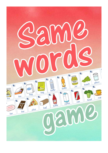 same-words-game-teaching-resources