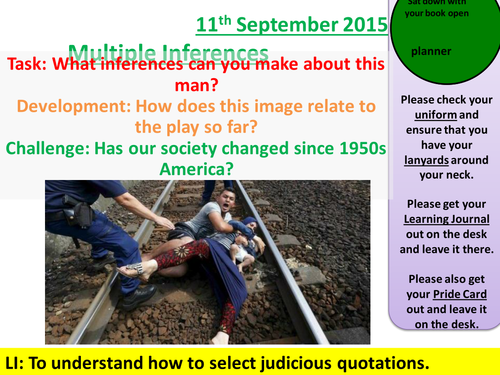 Full PowerPoint Lessons and Scheme of Work for A View From A Bridge