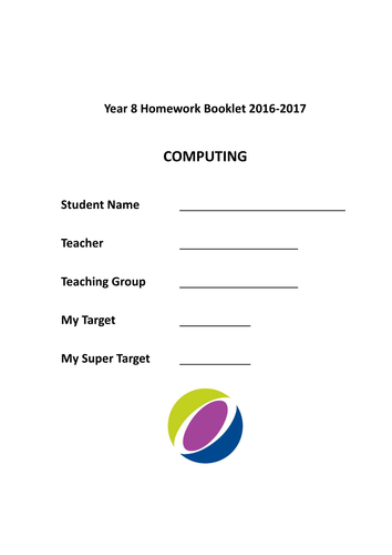 Year 8 Computing Homework Booklet