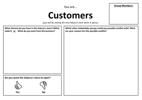 Stakeholders, Conflict and Resolving Conflict - FULL, differentiated lesson