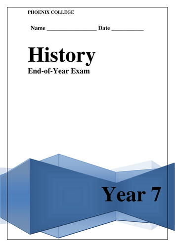 End of Year History Exams pack