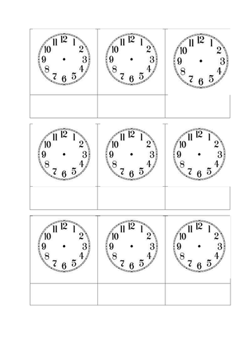blank clock faces teaching resources