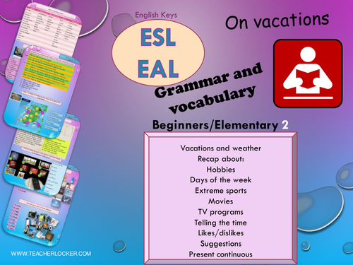 ESL - EAL Hobbies -Grammar/Vocabulary  Recap  -Unit 4 lesson 5 (lesson + exercises) (No Prep)