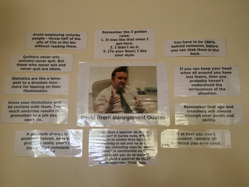 David Brent Management Quotes - Business Display