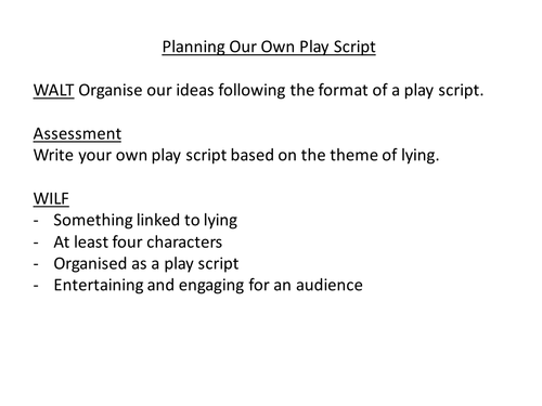 Planning a Play Script
