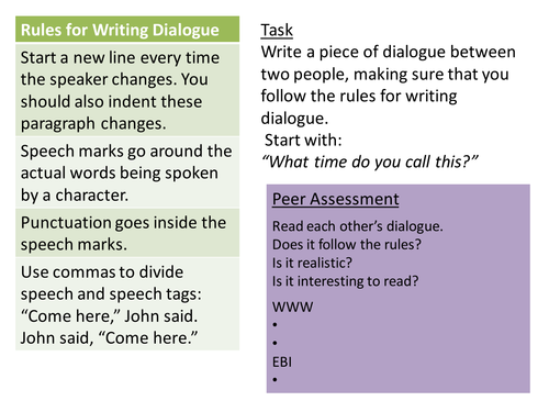 how to write dialogue format
