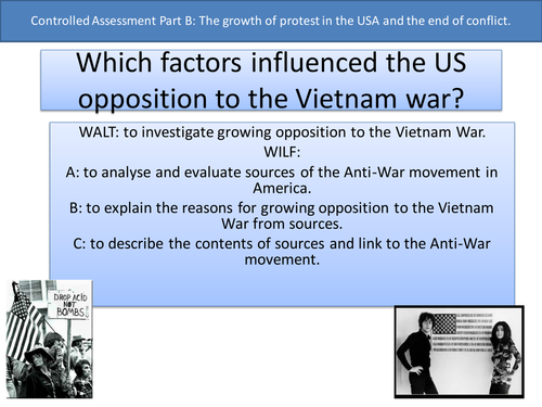 Which factors influenced the US opposition to the Vietnam war? GCSE