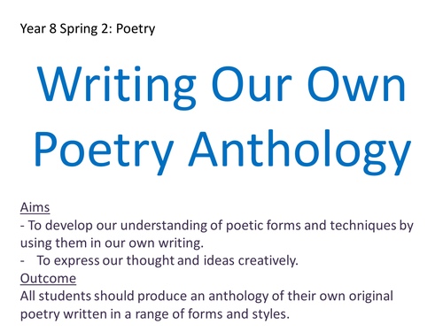 Writing Your Own Poetry Anthology