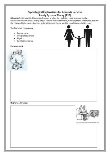 Eating Behaviour - Family Systems Theory - Explanations for Anorexia - AQA - Specification