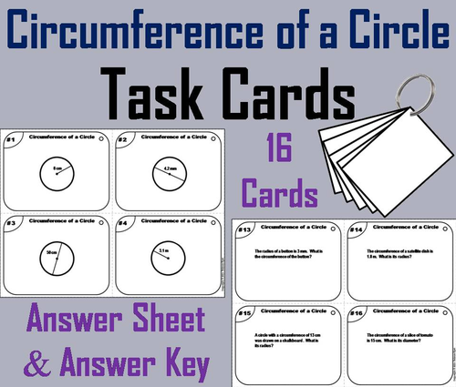 Circumference of a Circle Task Cards