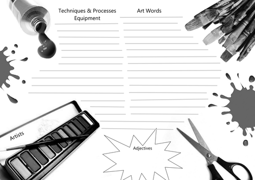 Art &amp; Design Glossary Worksheet (Literacy) | Teaching Resources