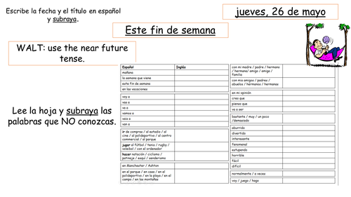 Spanish Y8 Near future activities