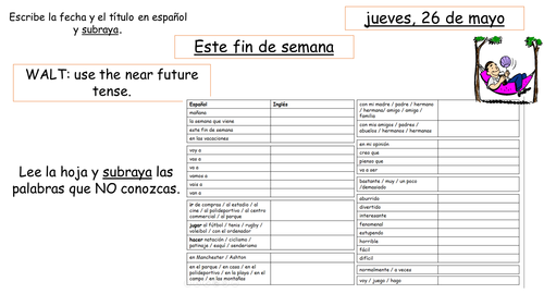 Spanish Near future activities Lesson powerpoint