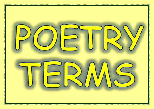 Poetry Terms/Techniques Display Cards 