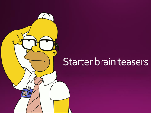 Starter Activity - Brain teasers