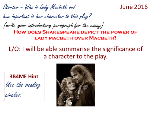 How does Shakespeare depict the power of Lady Macbeth over Macbeth?