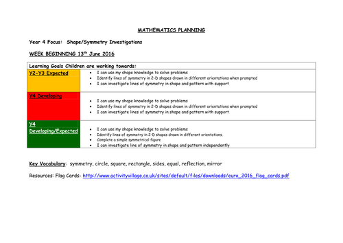 Symmetry Stadium Flags Symmetry Lesson KS2