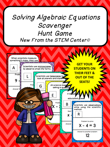 Solving Equations: Scavenger Hunt