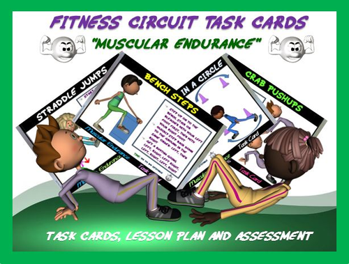 Fitness Circuit Task Cards- "Muscular Endurance”
